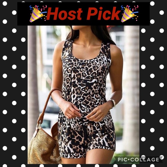 VENUS Pants - 🎉HP🎉 VENUS Leopard Short Romper, size Medium